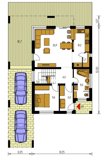 Floor plan of ground floor - CUBER 10